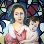 Ernesto Benítez The Virgin and Child Virgen con el Niño (Pintura, Óleo sobre Lienzo). Arte Cubano