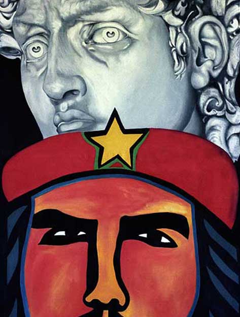 Ernesto Benítez Ché, Estrella y Hombre Nuevo. Pintura, Óleo sobre Lienzo (Arte Cubano) Artes Visuales, Che, the Star and the New Man, Painting, Oil on Canvas (Cuban Art)