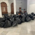 Exposición Leviathan, Instalación Arte Efímero con bolsas de basura infladas (Ephemeral Art Installation with inflated garbage bags) VISTA-1