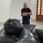 Exposición Leviathan, Instalación Arte Efímero con bolsas de basura infladas (Ephemeral Art Installation with inflated garbage bags) VISTA