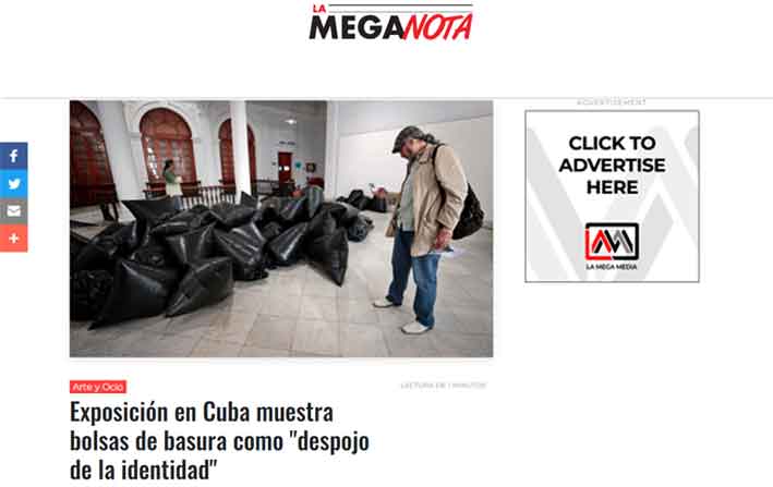 Exhibition in Cuba shows inflated garbage bags as 'identity stripping', Exposición en Cuba muestra bolsas de basura infladas como ´despojo de la identidad´, La MegaNota